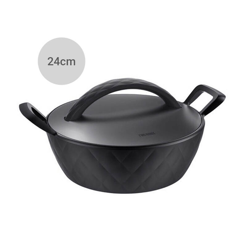 Nồi Lock&Lock Salon 2 Tay Cầm (Có Thể Sử Dụng Bếp Từ) - Màu Đen - 3 Kích Cỡ (18cm, 20cm, 24cm) - GTH3182-IH, GTH3202-IH, GTH3242-IH, GTH3244-IH image number null